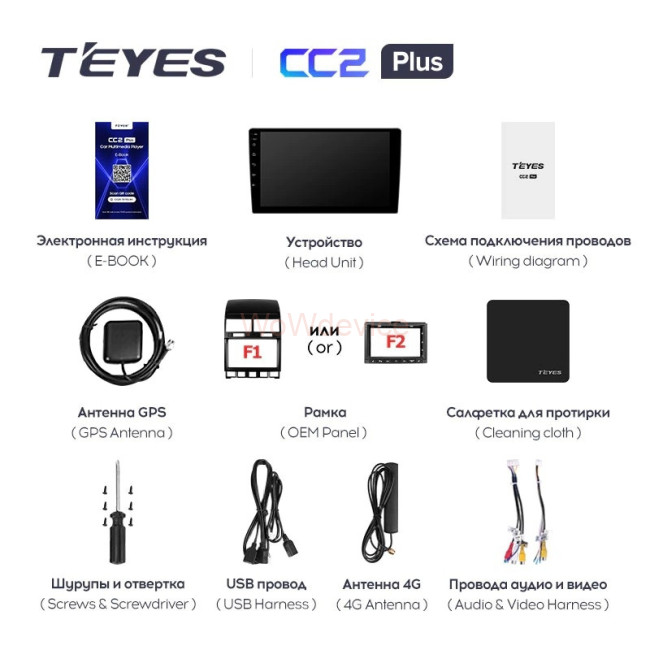 Штатная магнитола Teyes CC2 Plus 4/64 Volkswagen Touareg GP (2002-2010) F2