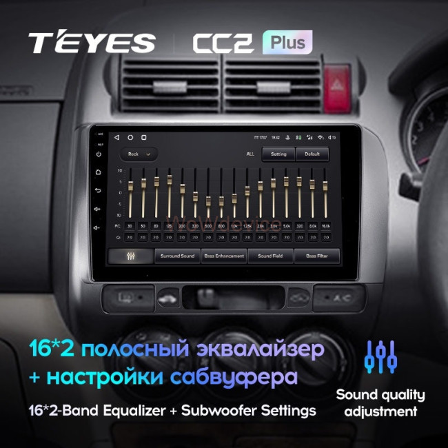 Штатная магнитола Teyes CC2 Plus 6/128 Honda Jazz GD (2001-2008) Правый руль