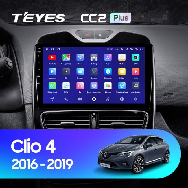 Штатная магнитола Teyes CC2 Plus 3/32 Renault Clio 4 BH98 KH98 (2016-2019)