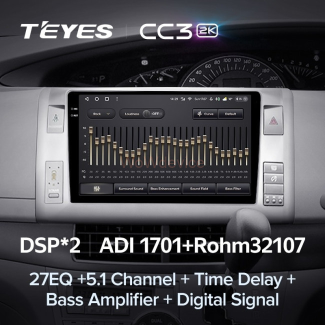 Штатная магнитола Teyes CC3 2K 4/32 Toyota Previa XR50 3 (2006-2019) Правый руль