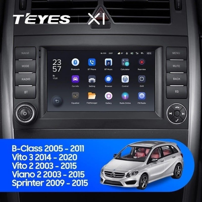 Штатная магнитола Teyes X1 4G 2/32 Mercedes-Benz Vito 2 (2003-2015) 7"