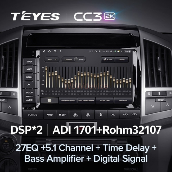 Штатная магнитола Teyes CC3 2K 360 6/128 Toyota Land Cruiser 11 200 (2007-2015) Тип-C