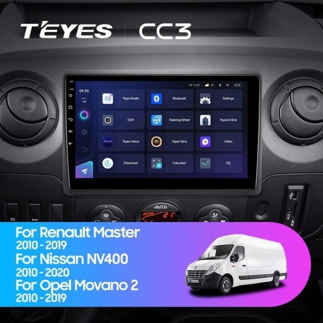 Штатная магнитола Teyes CC3 3/32 Renault Master (2010-2019)