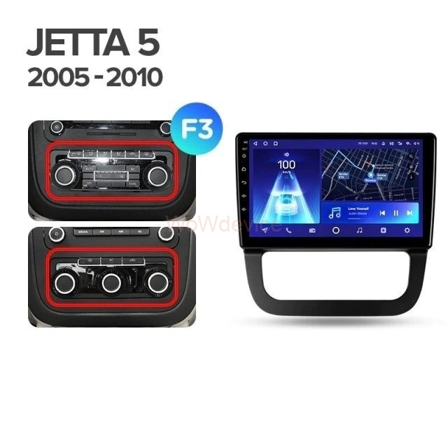 Штатная магнитола Teyes CC2L Plus 1/16 Volkswagen Jetta 5 (2005-2010) F3