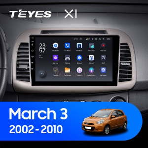 Штатная магнитола Teyes X1 4G 2/32 Nissan March 3 K12 (2002-2010)