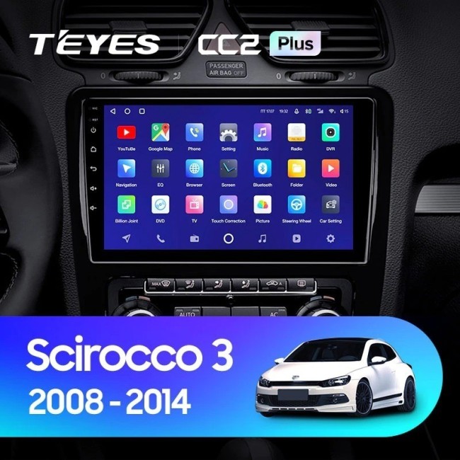 Штатная магнитола Teyes CC2 Plus 4/64 Volkswagen Scirocco (2008-2015)