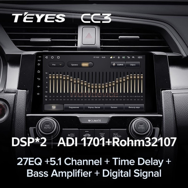 Штатная магнитола Teyes CC3L 4/32 Honda Civic 10 FC FK (2015-2020)