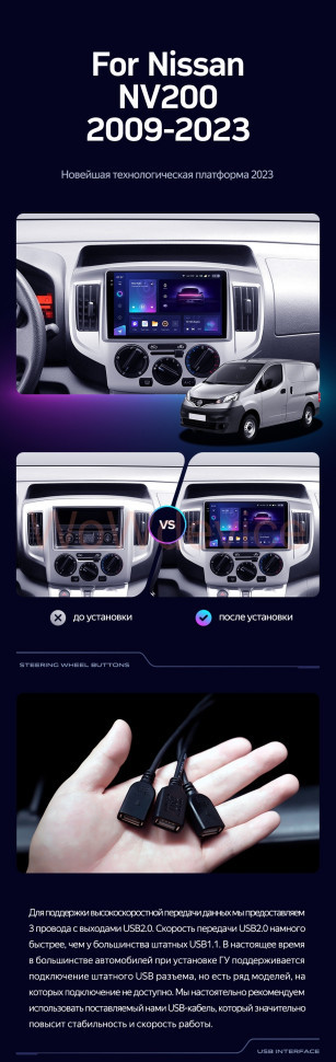 Штатная магнитола Teyes CC3 2K 4/32 Nissan NV200 M20 (2009-2023) Штатная магнитола Teyes CC3 2K 4/32 Nissan NV200 M20 (2009-2023)
