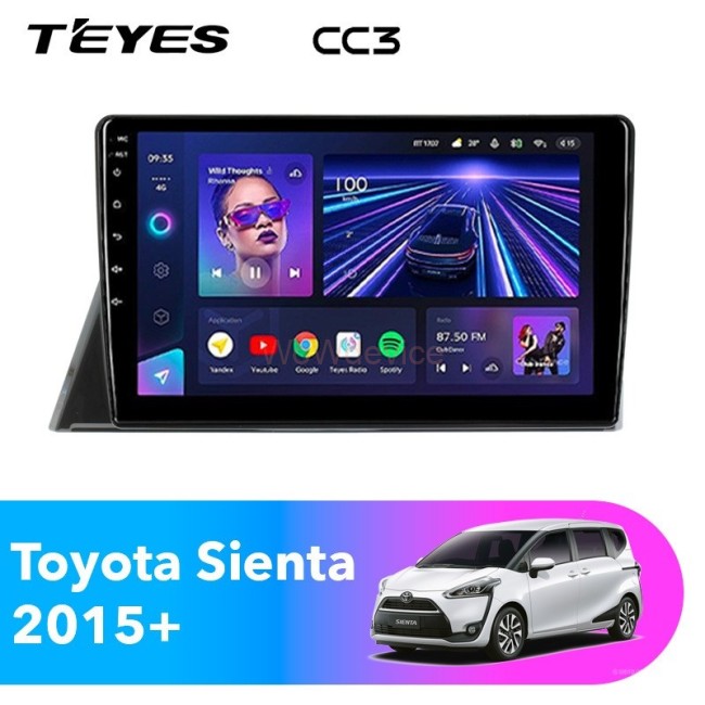 Штатная магнитола Teyes CC3 360 6/128 Toyota Sienta 2 XP170 (2015-2022) Правый руль