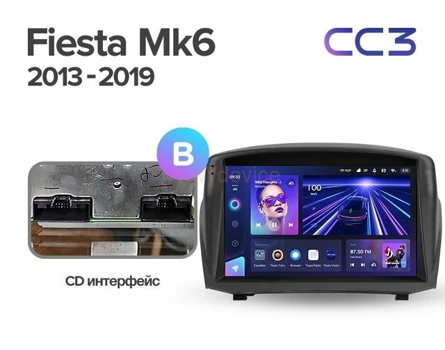 Штатная магнитола Teyes CC3 360 6/128 Ford Fiesta Mk 6 (2008-2019) F2 Тип-В