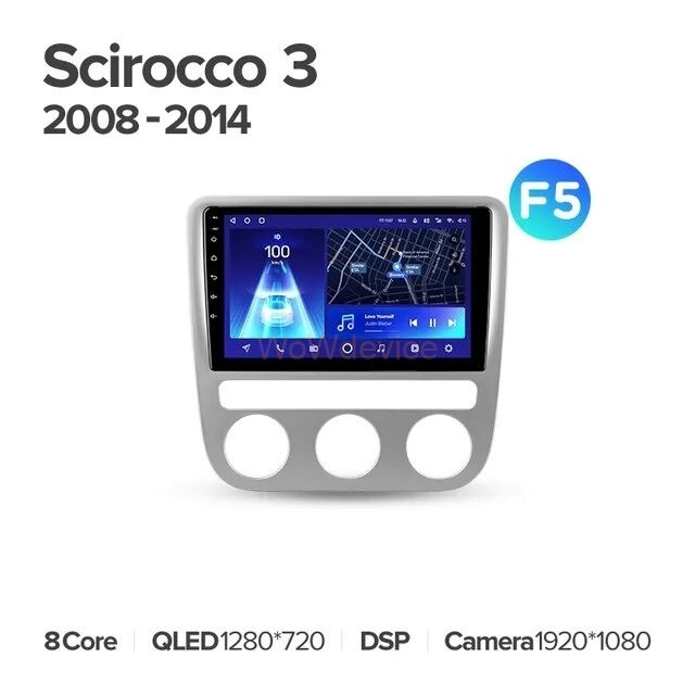 Штатная магнитола Teyes CC2L Plus 1/16 Volkswagen Scirocco 3 Mk3 (2008-2014) F5