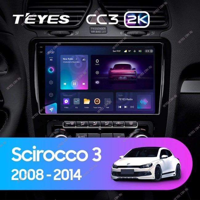 Штатная магнитола Teyes CC3 2K 4/64 Volkswagen Scirocco (2008-2014) F2