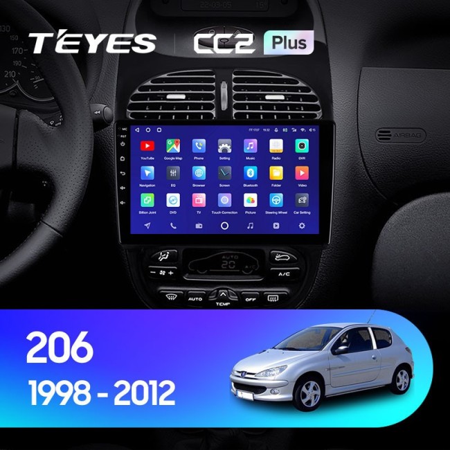 Штатная магнитола Teyes CC2L Plus 1/16 Peugeot 206 (1998-2012)