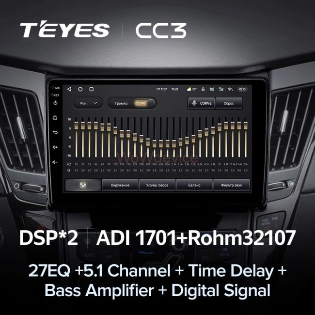 Штатная магнитола Teyes CC3 3/32 Hyundai Sonata 6 YF (2009-2014) Тип-A Штатная магнитола Teyes CC3 3/32 Hyundai Sonata 6 YF (2009-2014) Тип-A