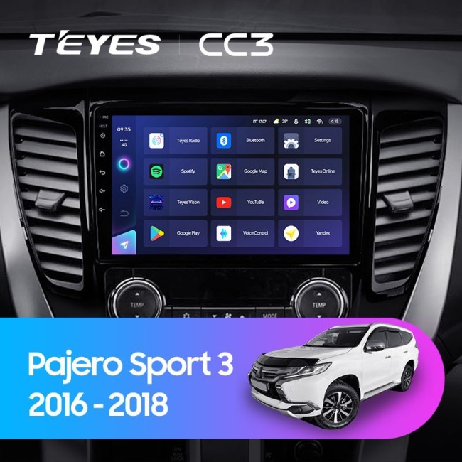 Штатная магнитола Teyes CC3 3/32 Mitsubishi Pajero Sport 3 (2016-2018)