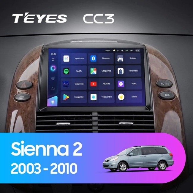 Штатная магнитола Teyes CC3 3/32 Toyota Sienna 2 II XL20 (2003-2010)