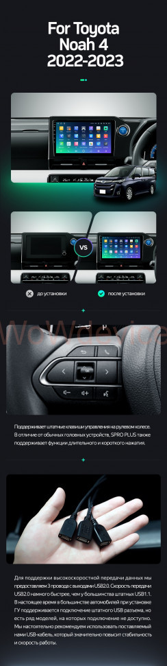 Штатная магнитола Teyes SPRO Plus 4/32 Toyota Noah 4 R90 (2022-2023) Правый руль