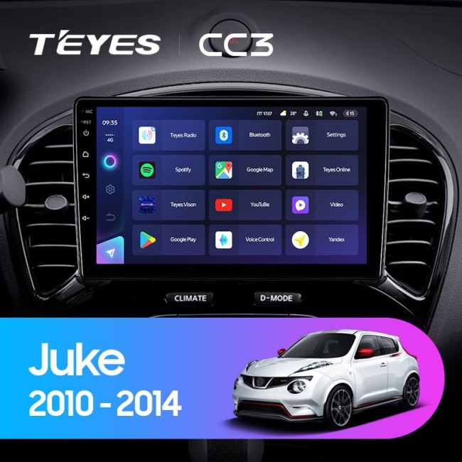 Штатная магнитола Teyes CC3 3/32 Nissan Juke (2010-2014)