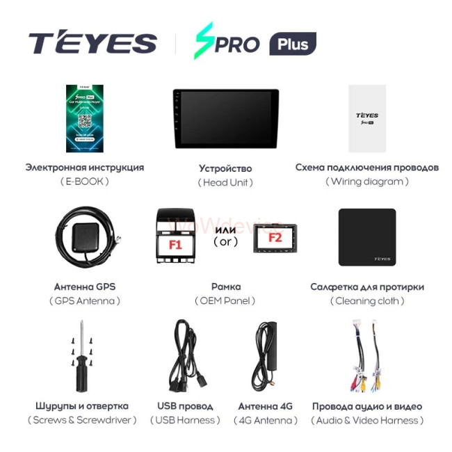 Штатная магнитола Teyes SPRO Plus 3/32 Volkswagen Touareg GP (2002-2010) F2