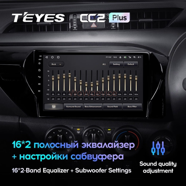 Штатная магнитола Teyes CC2 Plus 6/128 Toyota Hilux Pick Up AN120 (2015-2020) Правый руль