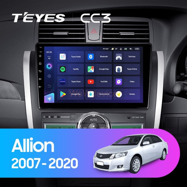 Штатная магнитола Teyes CC3 4/64 Toyota Allion T260 (2007-2020) Правый руль
