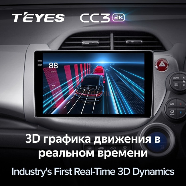 Штатная магнитола Teyes CC3 2K 360 6/128 Honda Fit GE GP GE (2007-2014) Правый руль