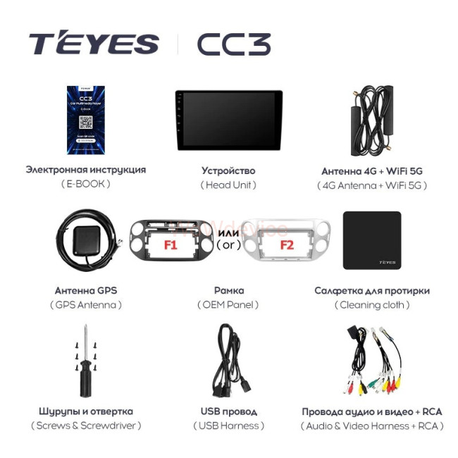 Штатная магнитола Teyes CC3 360 6/128 Volkswagen Tiguan 1 NF (2006-2017) F2
