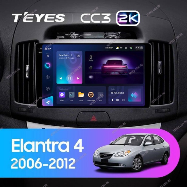 Штатная магнитола Teyes CC3 2K 3/32 Hyundai Elantra 4 HD (2006-2012)