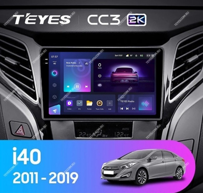 Штатная магнитола Teyes CC3 2K 3/32 Hyundai i40 (2011-2019) Тип-В