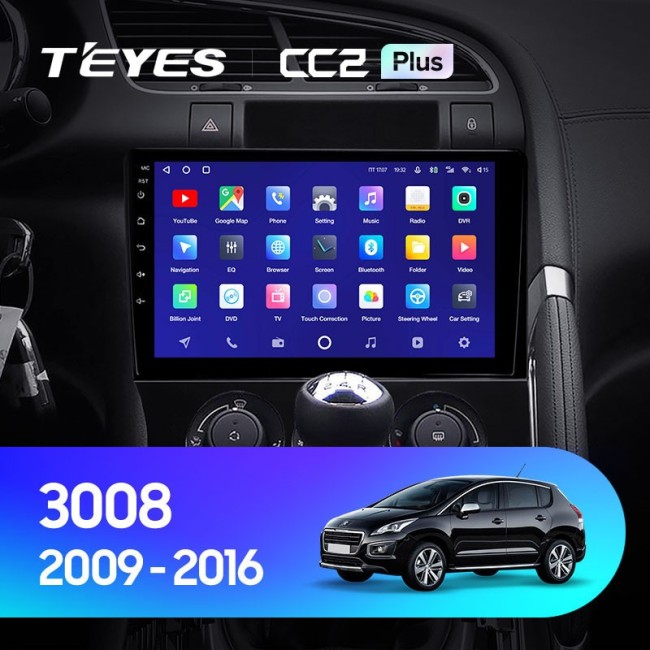 Штатная магнитола Teyes CC2L Plus 1/16 Peugeot 3008 1 (2009-2016) F2