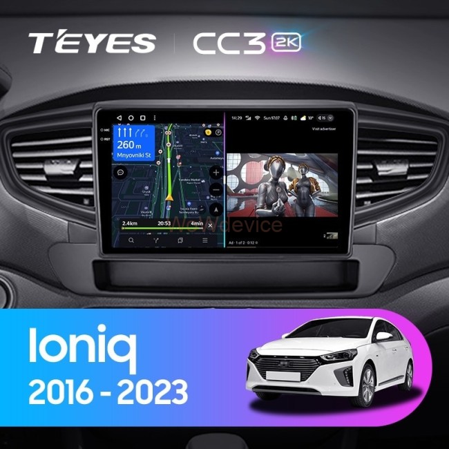 Штатная магнитола Teyes CC3 2K 4/64 Hyundai Ioniq AE (2016-2023) Тип-В