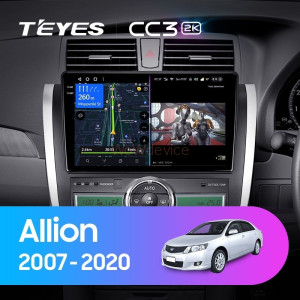 Штатная магнитола Teyes CC3 2K 360 6/128 Toyota Allion T260 (2007-2020) Правый руль