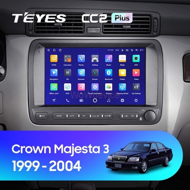 Штатная магнитола Teyes CC2L Plus 1/16 Toyota Crown Majesta 3 S170 (1999-2004)