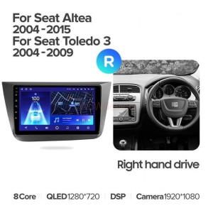 Штатная магнитола Teyes CC2 Plus 4/64 Seat Toledo 5P 3 (2004-2009) Правый руль