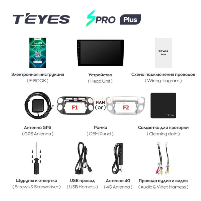 Штатная магнитола Teyes SPRO Plus 6/128 Volkswagen Tiguan 1 NF (2006-2017) F2
