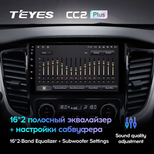 Штатная магнитола Teyes CC2 Plus 6/128 Mitsubishi L200 5 (2015-2019) климат контроль F2 Штатная магнитола Teyes CC2 Plus 6/128 Mitsubishi L200 5 (2015-2019) климат контроль F2