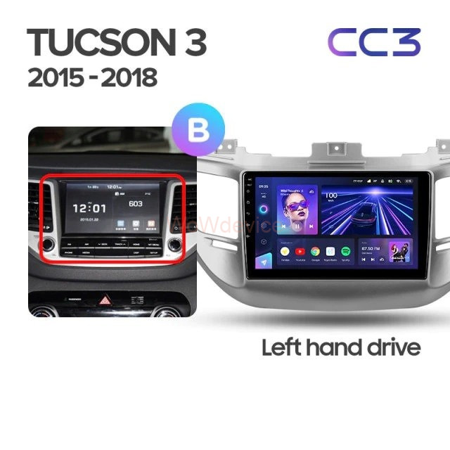 Штатная магнитола Teyes CC3 3/32 Hyundai Tucson 3 (2015-2018) Тип-A Штатная магнитола Teyes CC3 3/32 Hyundai Tucson 3 (2015-2018) Тип-A