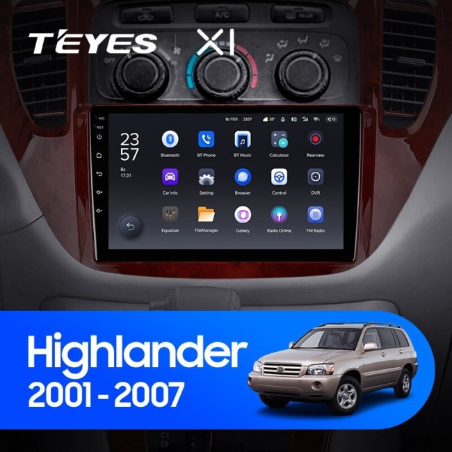Штатная магнитола Teyes X1 4G 2/32 Toyota Highlander 1 XU20 (2001-2007)