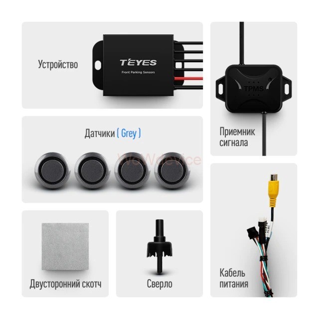 Передние парктроники Teyes R1 для CC3 / CC2 Plus / SPRO Plus / TPRO2