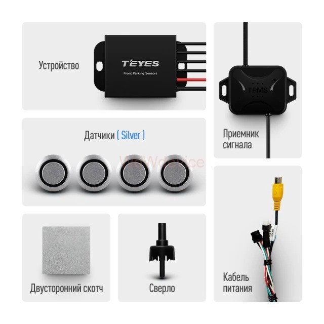 Передние парктроники Teyes R1 для CC3 / CC2 Plus / SPRO Plus / TPRO2