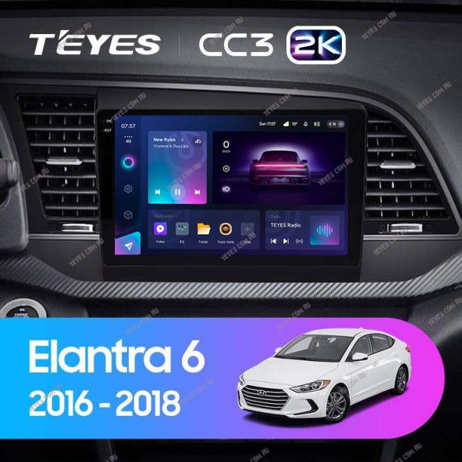 Штатная магнитола Teyes CC3 2K 3/32 Hyundai Elantra 6 (2015-2018) Тип-B