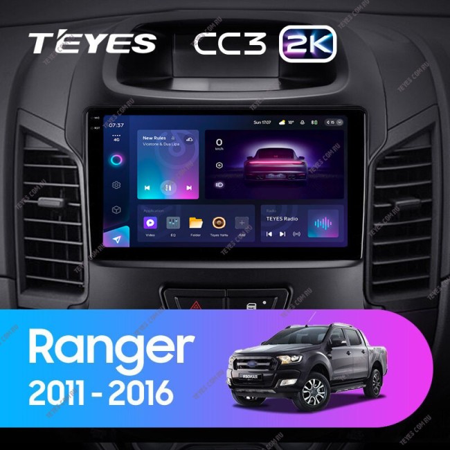 Штатная магнитола Teyes CC3 2K 6/128 Ford Ranger (2011-2016) (F2)