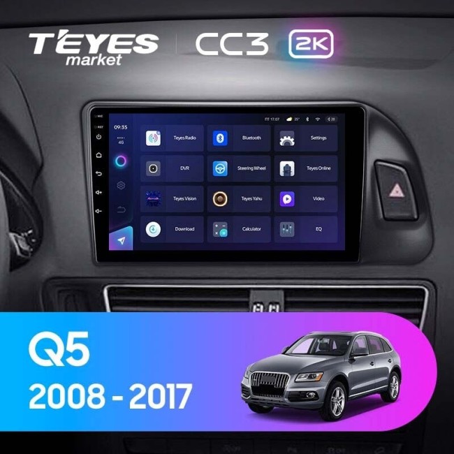Штатная магнитола Teyes CC3 2K 3/32 Audi Q5 8R (2008-2017) Тип-А