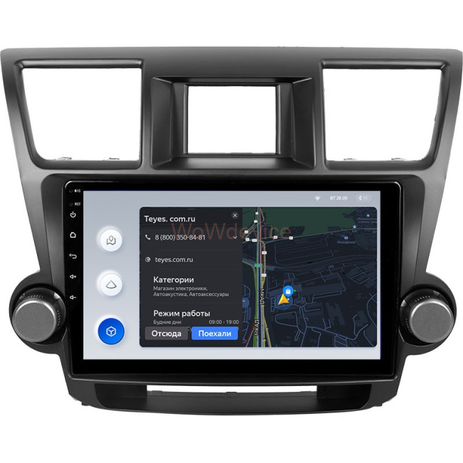 Штатная магнитола Teyes X1 4G 2/32 Toyota Highlander 2 XU40 (2007-2013) 10" диагональ Тип-A