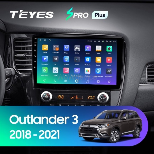 Штатная магнитола Teyes SPRO Plus 4/64 Mitsubishi Outlander 3 (2018-2021) Тип-В