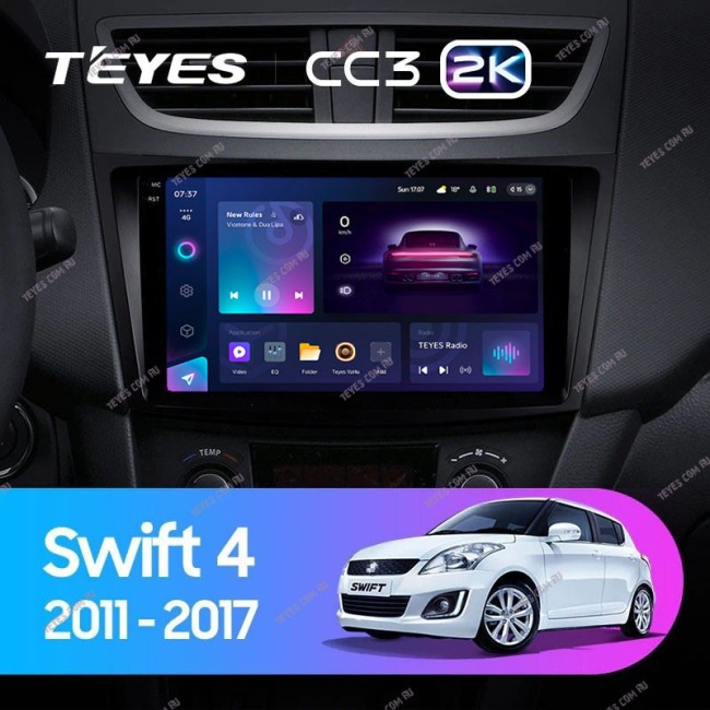 Штатная магнитола Teyes CC3 2K 6/128 Suzuki Swift 4 (2011-2017)