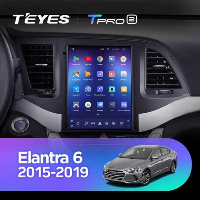 Штатная магнитола Tesla style Teyes TPRO 2 3/32 Hyundai Elantra 6 2015-2019 Тип-В