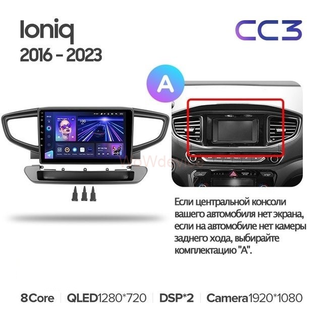 Штатная магнитола Teyes CC3 360 6/128 Hyundai Ioniq AE (2016-2023) Тип-А