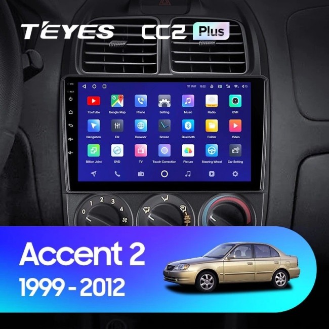 Штатная магнитола Teyes CC2 Plus 6/128 Hyundai Accent II LC2 (1999-2012)