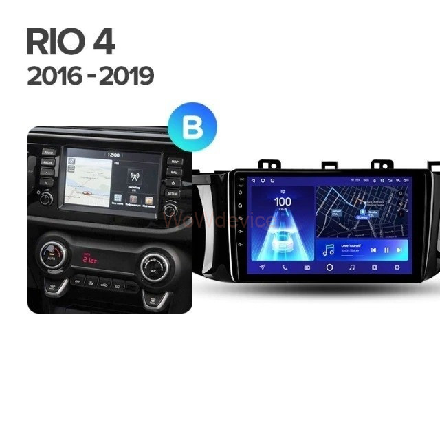 Штатная магнитола Teyes CC2L Plus 1/16 Kia RIO 4 (2016-2019) Тип-B